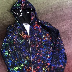 Rave hoodie.  Hand crafted festival  rave jacket.